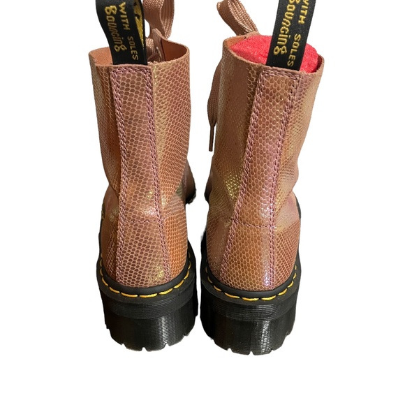 Iridescent Molly Pink Doc Marten Lace-Up Ankle Boots - Picture 10 of 16